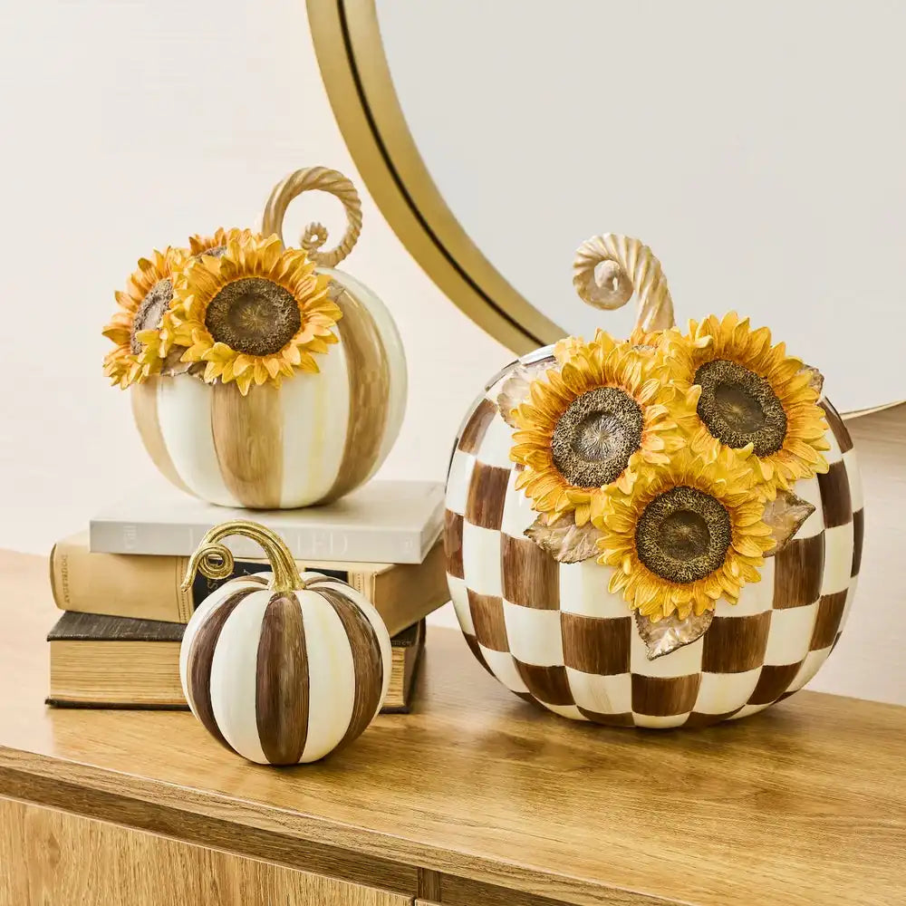 Mocha Stripe Sunflower Pumpkin
