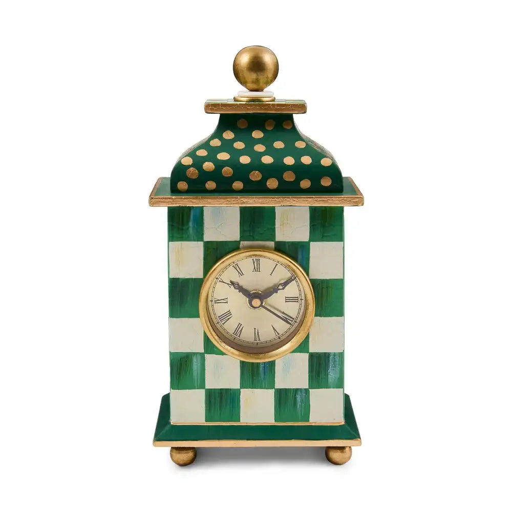 Emerald Check Desk Clock