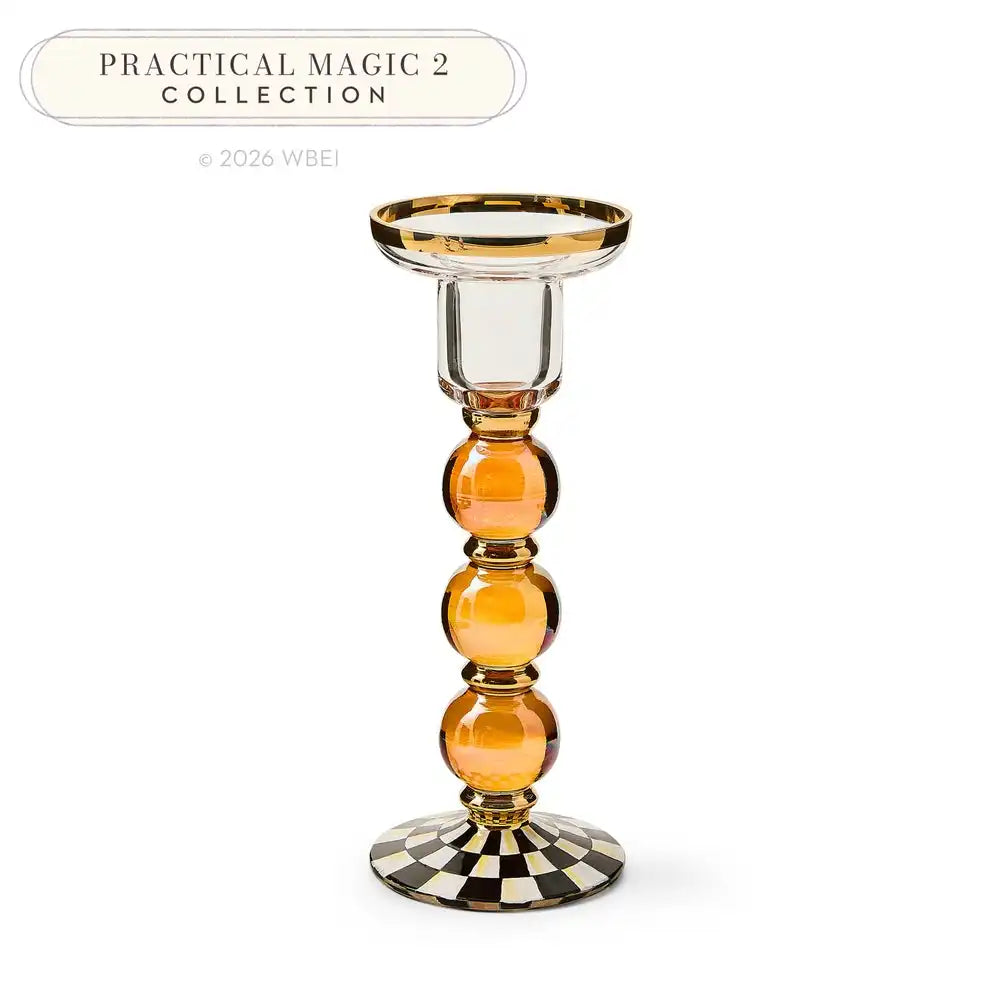 Courtly Check Large Glass Candlestick