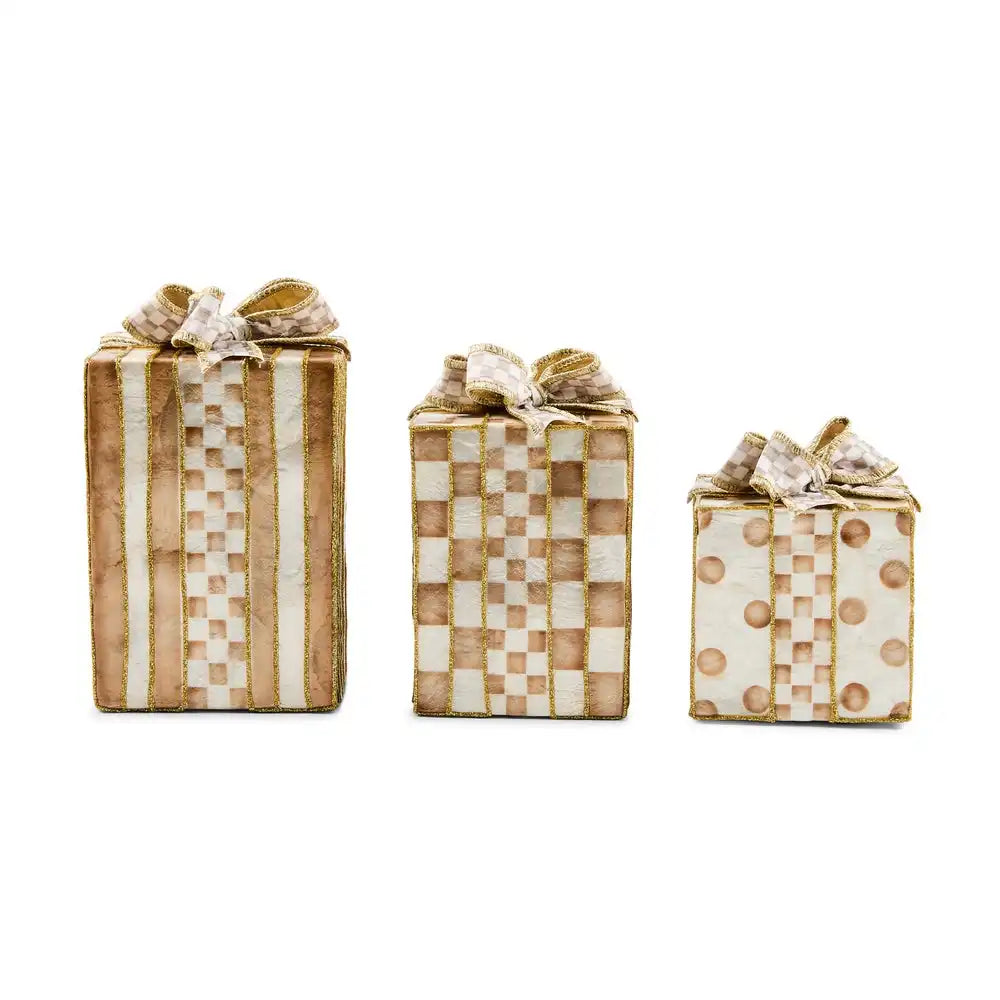 Mocha Capiz Gift Boxes, Set of 3