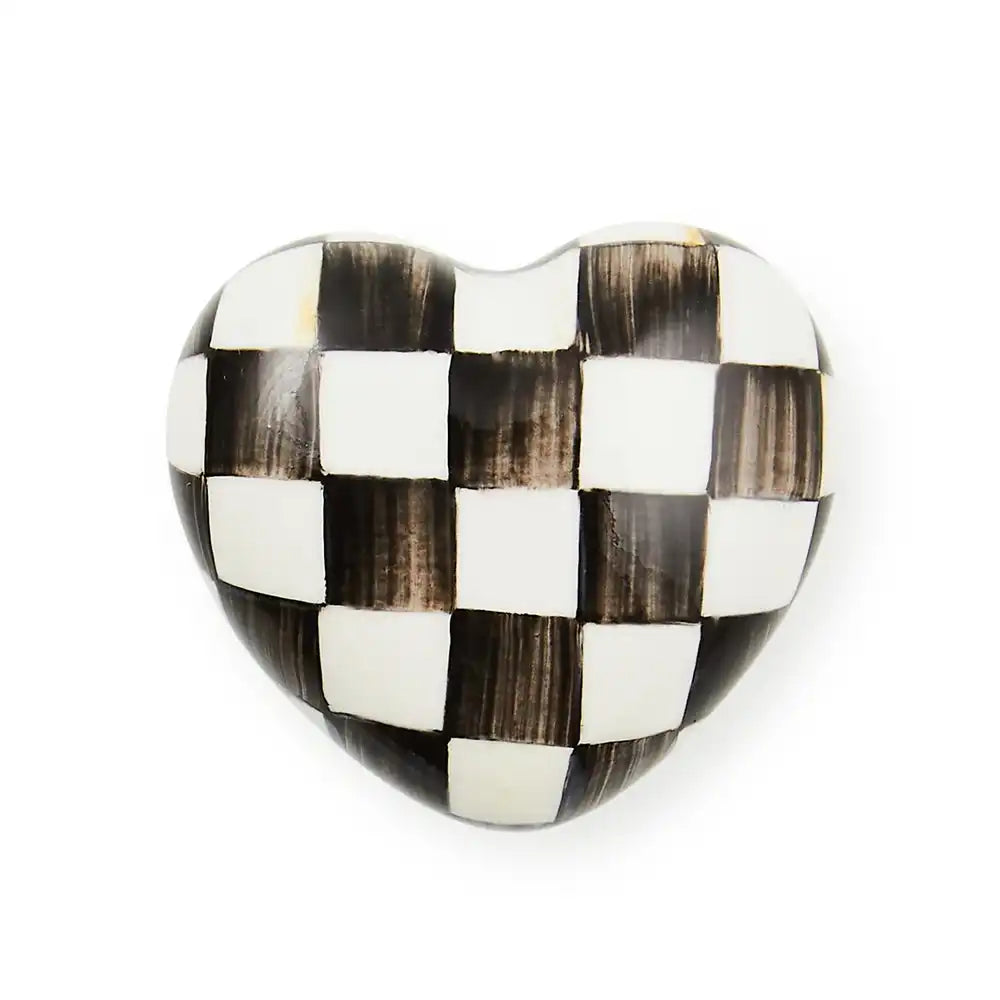 Violet Check Heart Knob