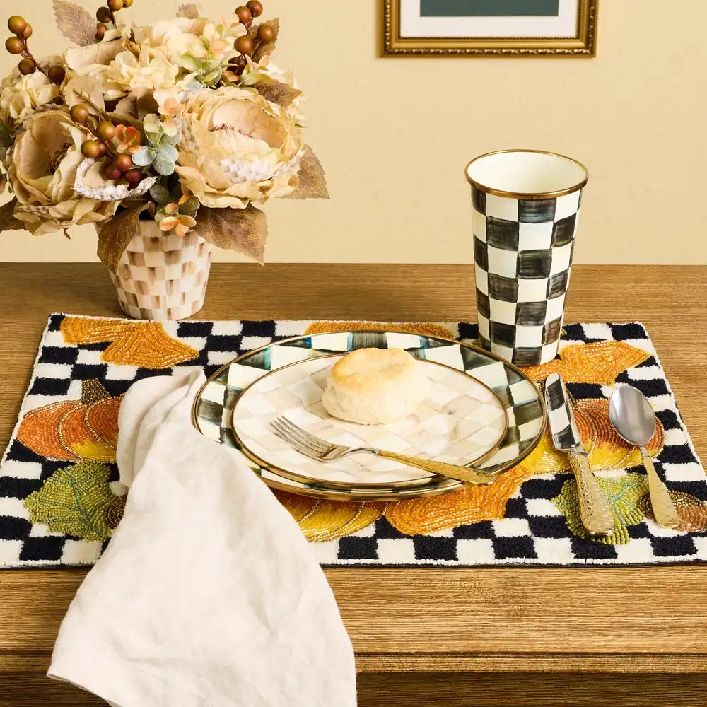 Checked Pumpkin Harvest Placemat