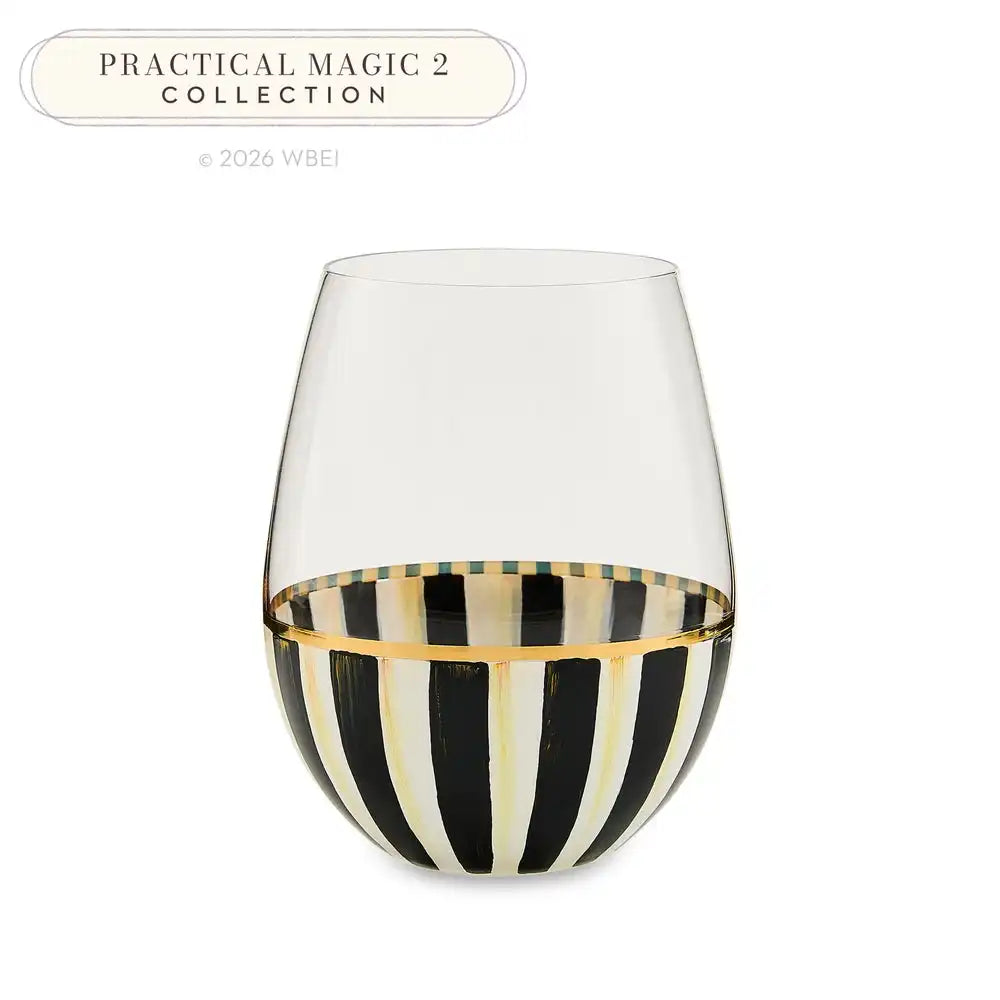 Courtly Stripe Stemless Wine Glass