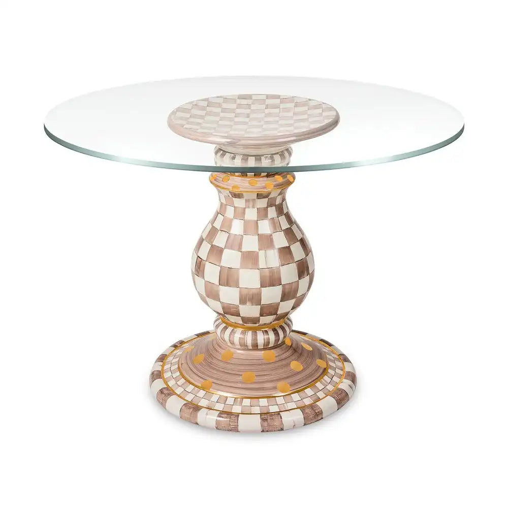 Mocha Check Ceramic Pedestal Table Base