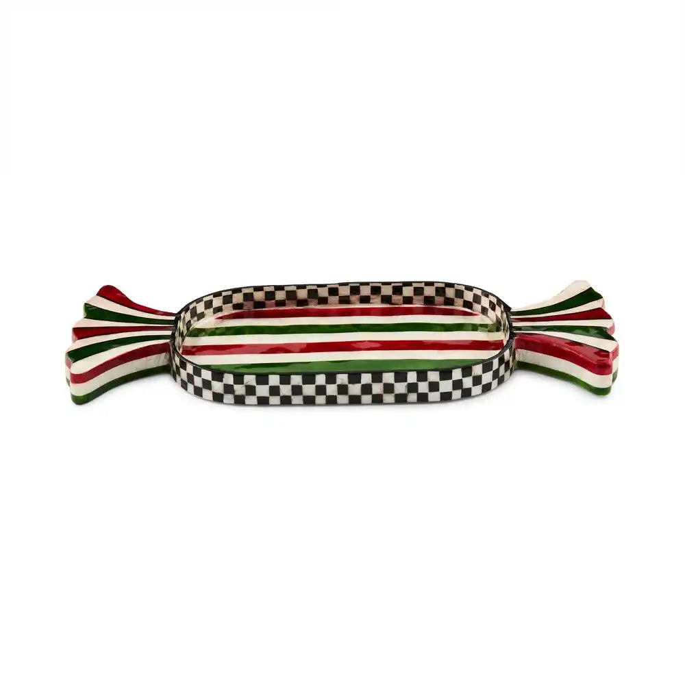 Red & Green Capiz Candy Tray