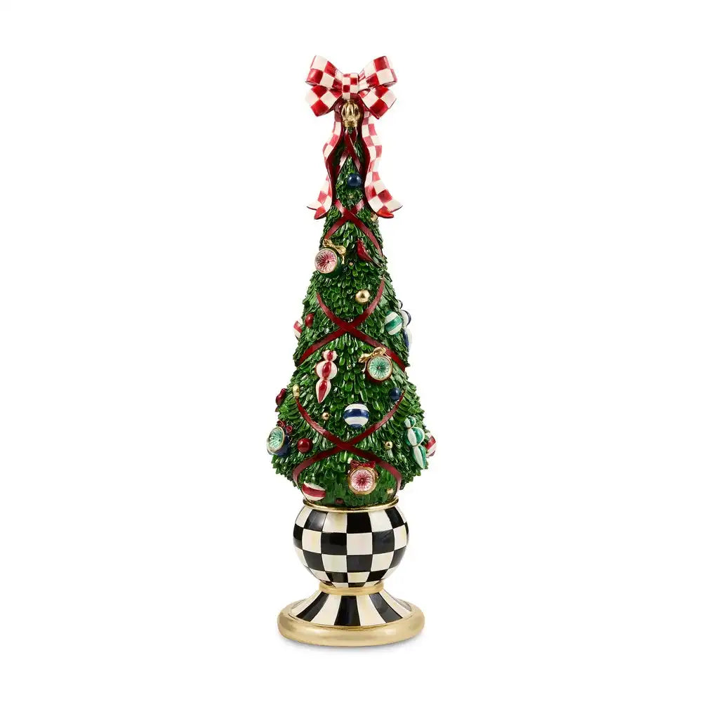 Timeless Tartan Illuminated Topiary Tree